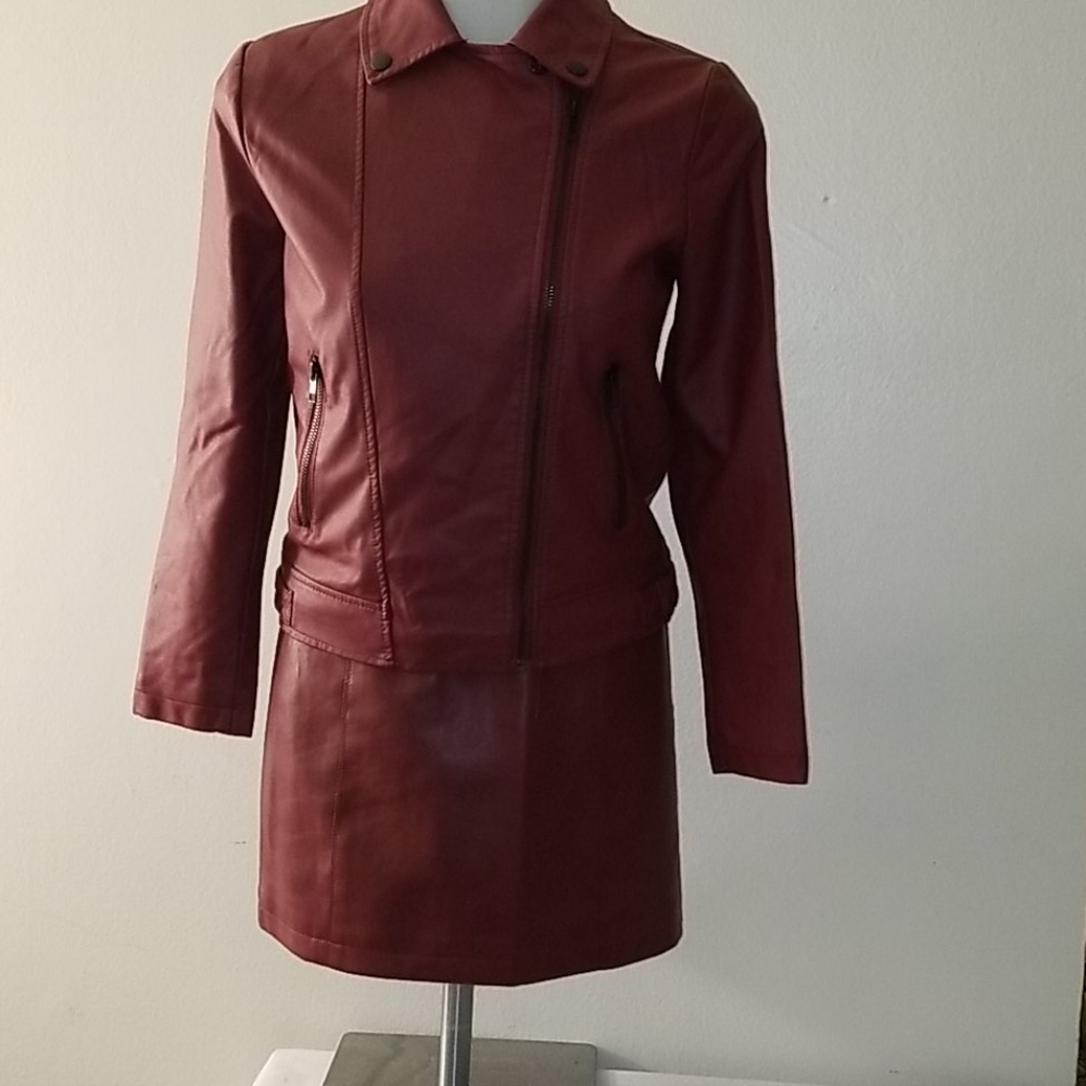 Jacket and skirt set.